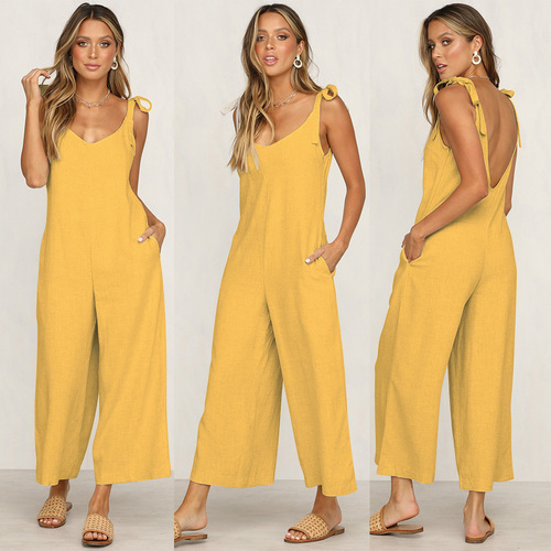 Women's Daily Street Casual Solid Color Ankle-length Jumpsuits display picture 4