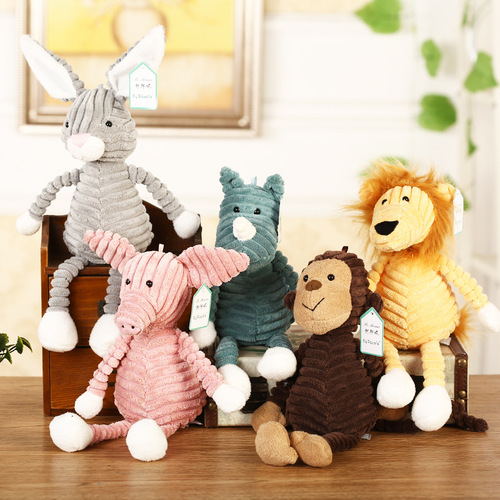 Manufacturer's best-selling new creative striped animal dolls, plush toys, claw machine dolls, wedding gifts