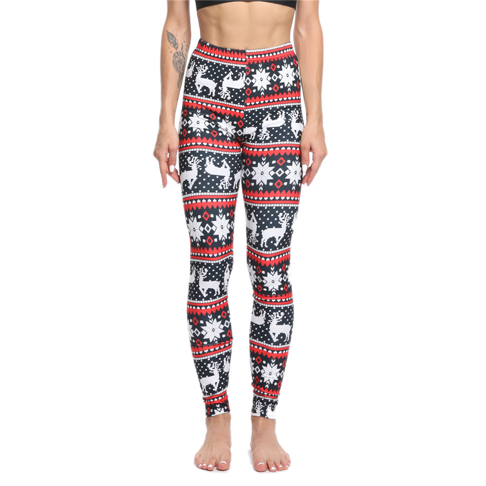 182g Weight Ankle-Length Pants Length Spandex, Polyester Fabric Type High Waist Waist Line Leggings Pants Type Stretchy Elasticity Daily Occasion Breathable Function Skinny Fit Type Christmas Festival Snowflake Pattern Winter, Autumn Season Women'S Gender Simple Style Style Women'S Daily Simple Style Snowflake Ankle-Length Leggings 75