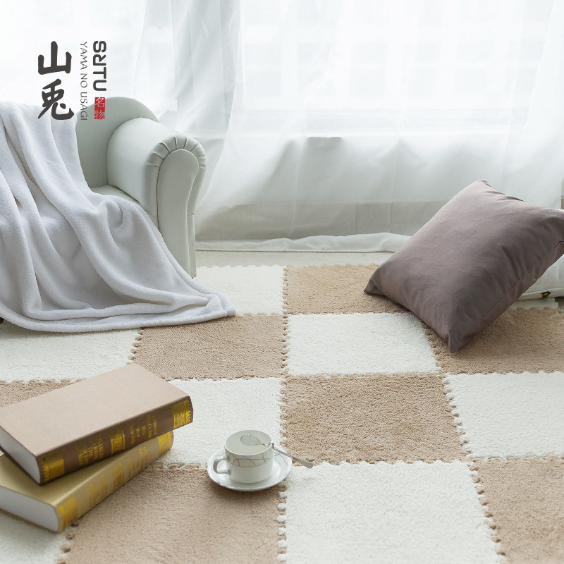 Puzzle Mat Suede Carpet Living Room Bedroom Square Splicing Mat Non-Slip Children's Crawling Mat Foam Mat