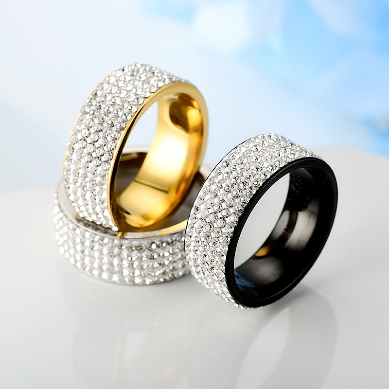 Fashion Geometric Stainless Steel Diamond Artificial Gemstones Rings display picture 7