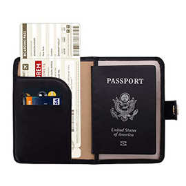 皮革护照本 欧美风护照行李套 机票夹黑色荔枝纹PU皮可定LOGO