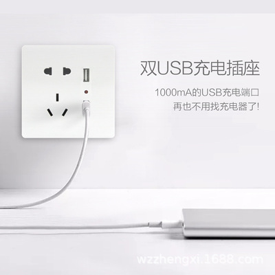 socket wire drawing Steel frame Pentapore 86 black and white Champagne Gold Power switch USB Socket panel