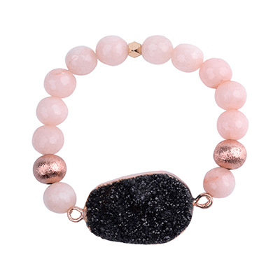 Elegante Geométrico Color Sólido Piedra Natural Vug Piedra Embutido Joya Pulsera display picture 4