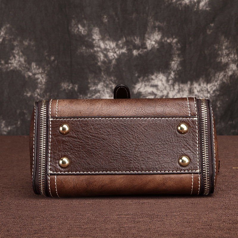 New Handheld Head Layer Cowhide Fashion Genuine Leather Single Shoulder Oblique Straddle Casual Women's Bag_voghion.com