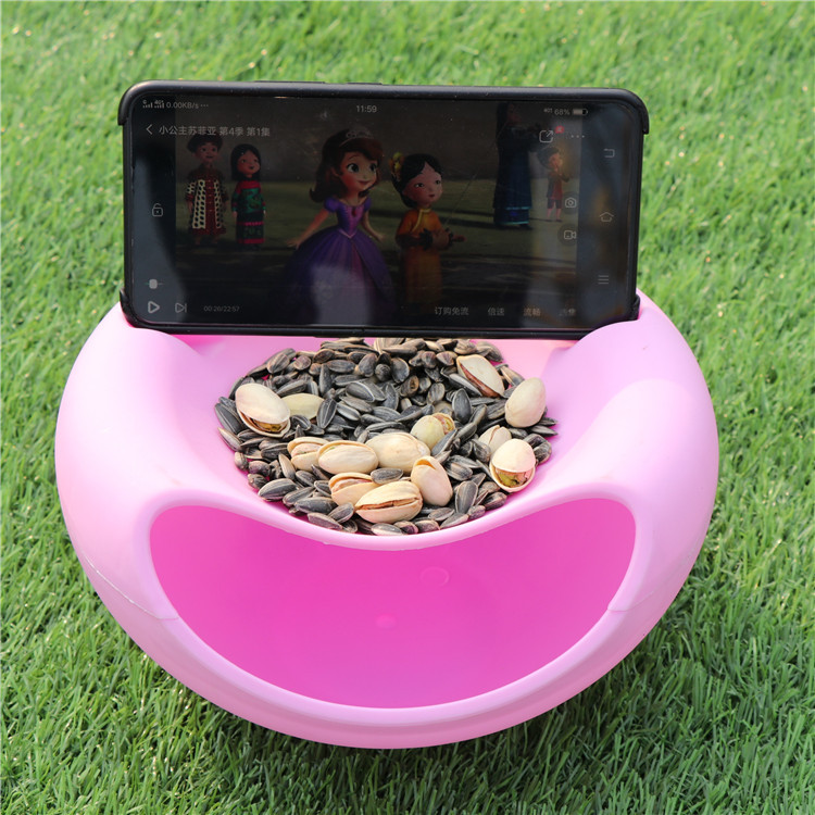 double-deck originality Lazy man Fruit plate Magic melon seeds household Plastic Oval tray snacks Fruit plate gift