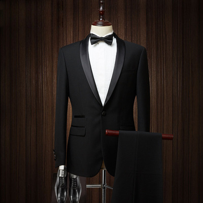 新郎西服套裝男士禮服韓版修身結婚西裝婚禮宴會
