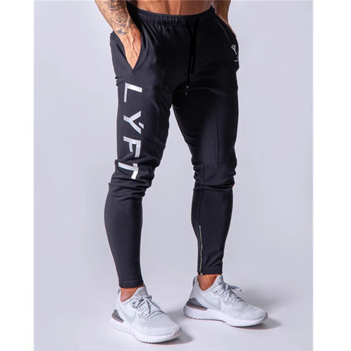 Muscle new sports trousers men's running training pure cotton slim fit leggings lace-up casual sweatpants