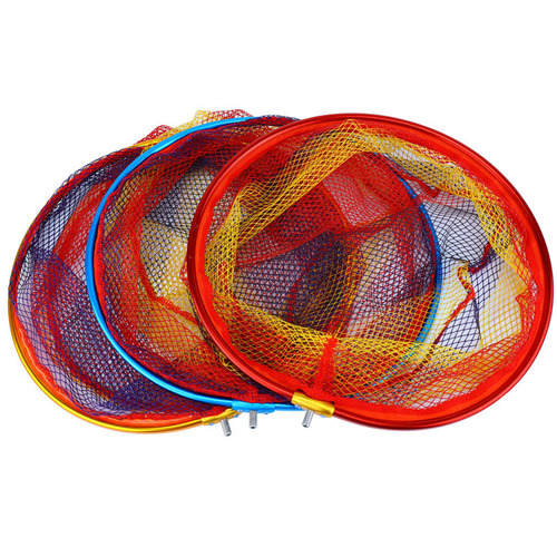 Lycra fishing tackle manufacturer wholesale aluminum alloy color hanging glue net head fishing gear fishing net copy fish fishing gear fishing net