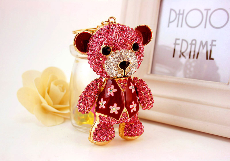 Moda Vendedora Caliente Creativo Lindo Diamante-tachonado Super Oso Llavero Oso Animal Llavero display picture 10