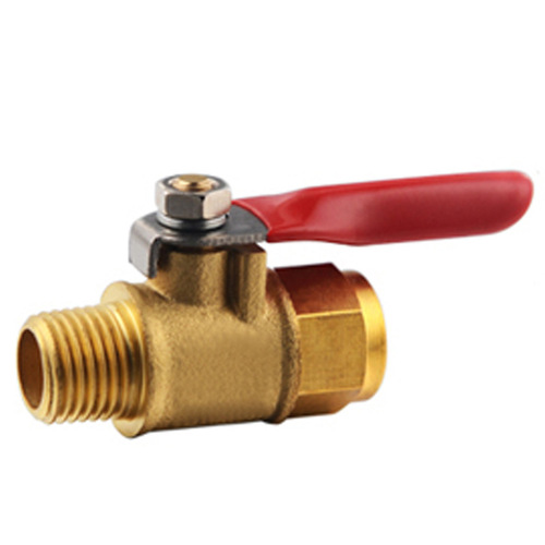 Pneumatic ball valve red handle small ball valve pagoda air pump valve switch 2/3/4 points to release water and gas double outer wire inner wire 1/4