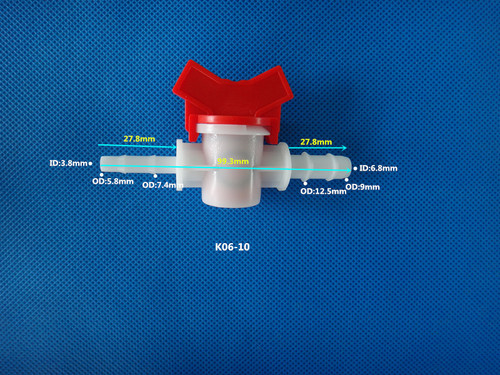 Hose reducing pagoda ball valve, plastic regulating valve, water switch. 4-6-point ball valve, hose intubation switch