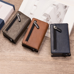Alibaba.com Amazon Card Bank Aluminum Alloy Card Holder Automatic Card Slot Credit Card RFID Theft Proof Card Bag X-52
