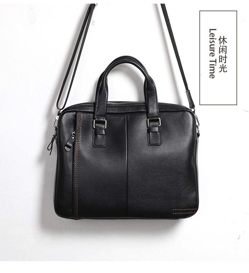 Túi xách tay nam da bò lớp đầu 28×38×8 cm kiêm túi đeo chéo, đựng laptop 13 inch — Màu cà phê, Màu xanh lam, Màu đen chi tiết 13