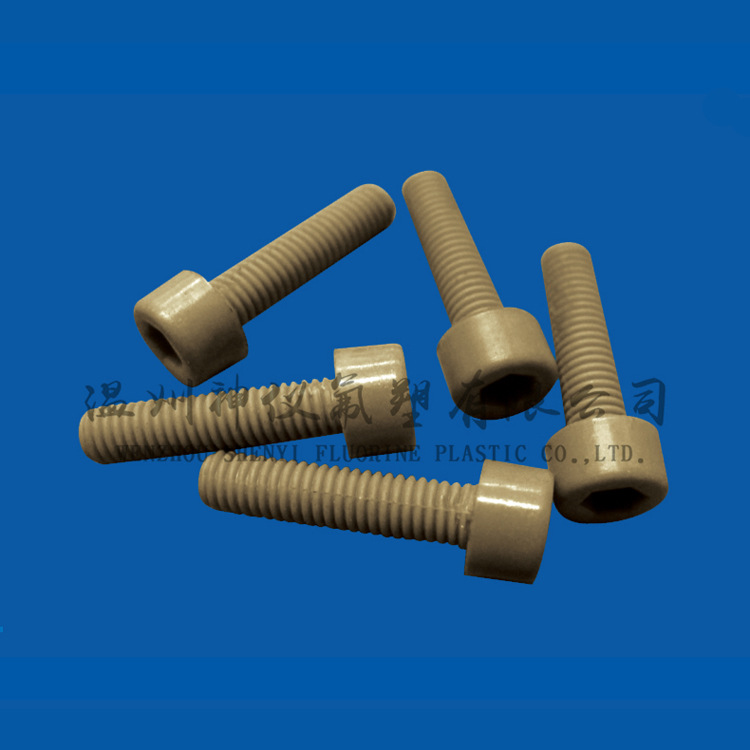 厂家直供PEEK螺丝定制加工紧固件螺丝耐高温/纯四氟螺丝