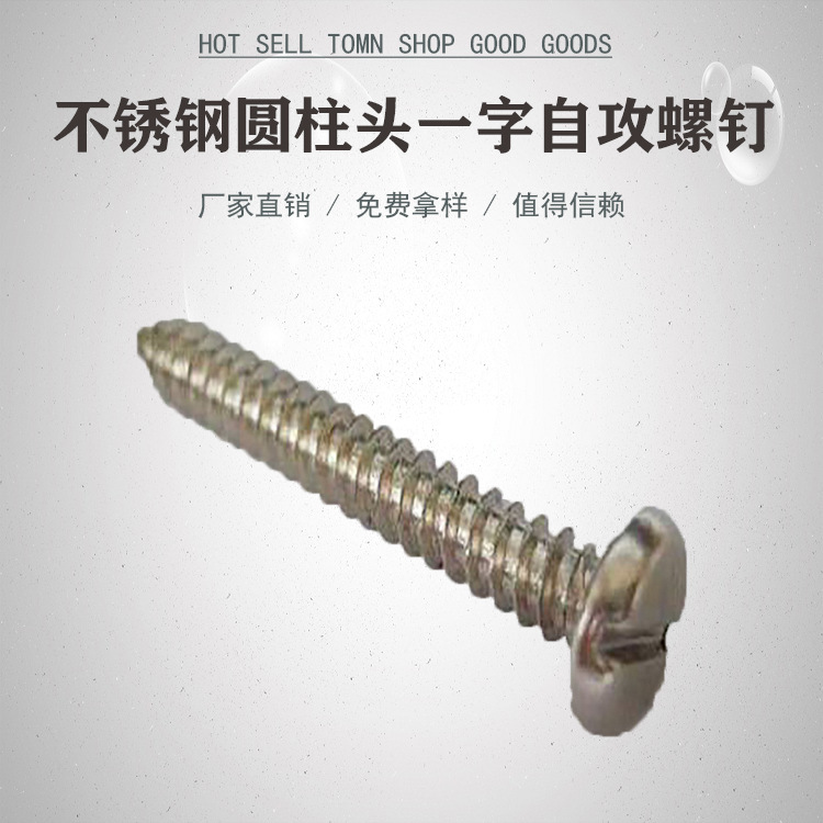 不锈钢圆柱头一字自攻钉