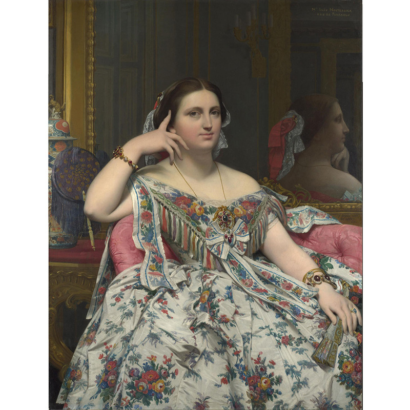 欧式客厅装饰画酒店会所挂画静坐的姆瓦特雪夫人装裱批发定制油画|ms