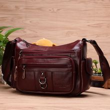 金珊瑚中年女士斜挎包头层牛皮妈妈包软皮单肩包真皮小方包女