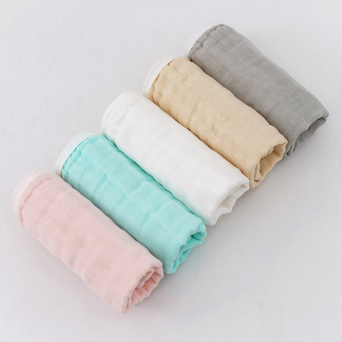 Cotton gauze square towel, newborn baby saliva towel, infant handkerchief, colorful high-density face towel, children's small towel