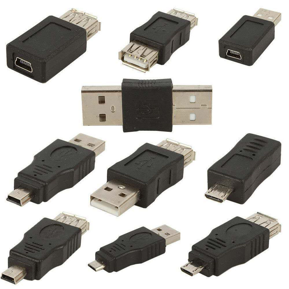 外贸 USB各类转接头 MINI MICRO 母对母 多款式 10件套音频线、视