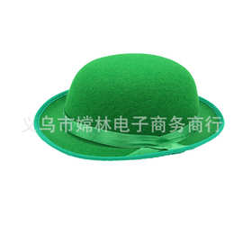 厂家批发欧美定型帽 狂欢节帽 爱尔兰小圆帽 派对帽子 三叶草帽子