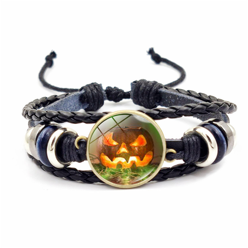 New Halloween Accessories Halloween Time Gems Vintage Bronze Braided Bracelet_voghion.com
