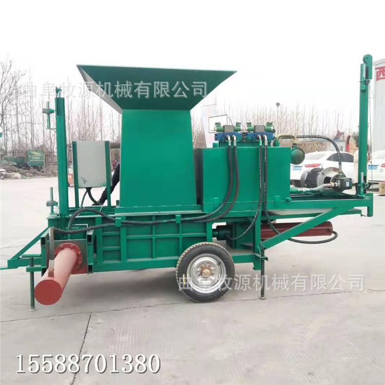 全自动干蒜皮套袋打包机 蒜皮压缩机 自动上料蒜皮压缩装袋机