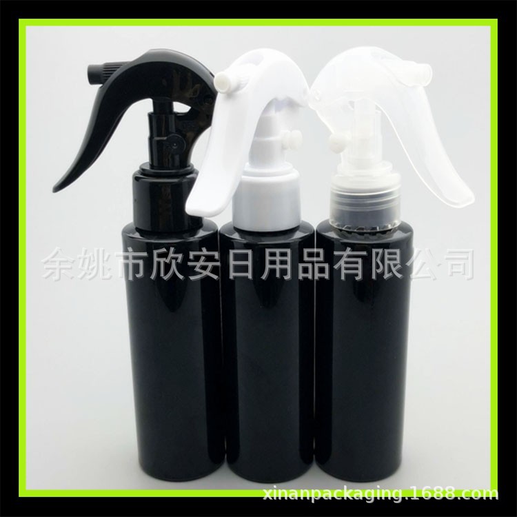 黑色手压喷瓶120ML浇花瓶清洁剂喷瓶平肩pet小老鼠喷雾瓶120ml