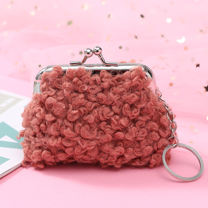 Women's Solid Color Plush Zipper Coin Purses display picture 3