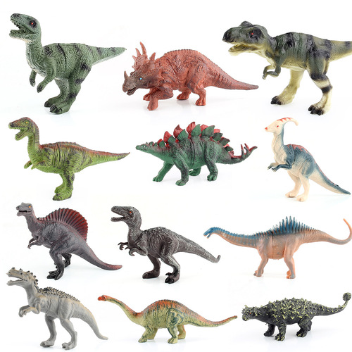 Jurassic simulation small dinosaur animal 12 small hollow model toys, single packaged small dinosaur