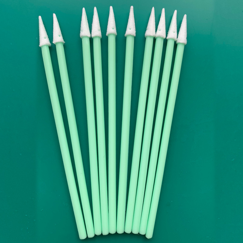 工厂生产净化棉签绿杆总长约78mm海棉尖头100支每包电子行业专用|ru
