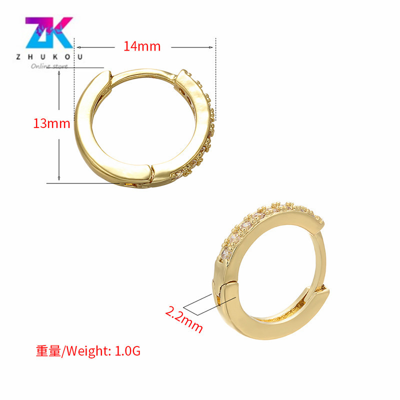 Wholesale Fashion Copper Micro-inlaid Color Diamond Asymmetric Ear Buckle Nihaojewelry display picture 3