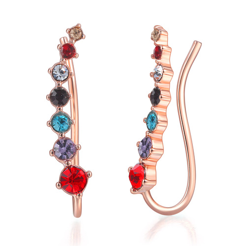 Korean style simple and fashionable colorful zircon earrings for women 3A zircon gold-plated earrings cross-border jewelry wholesale