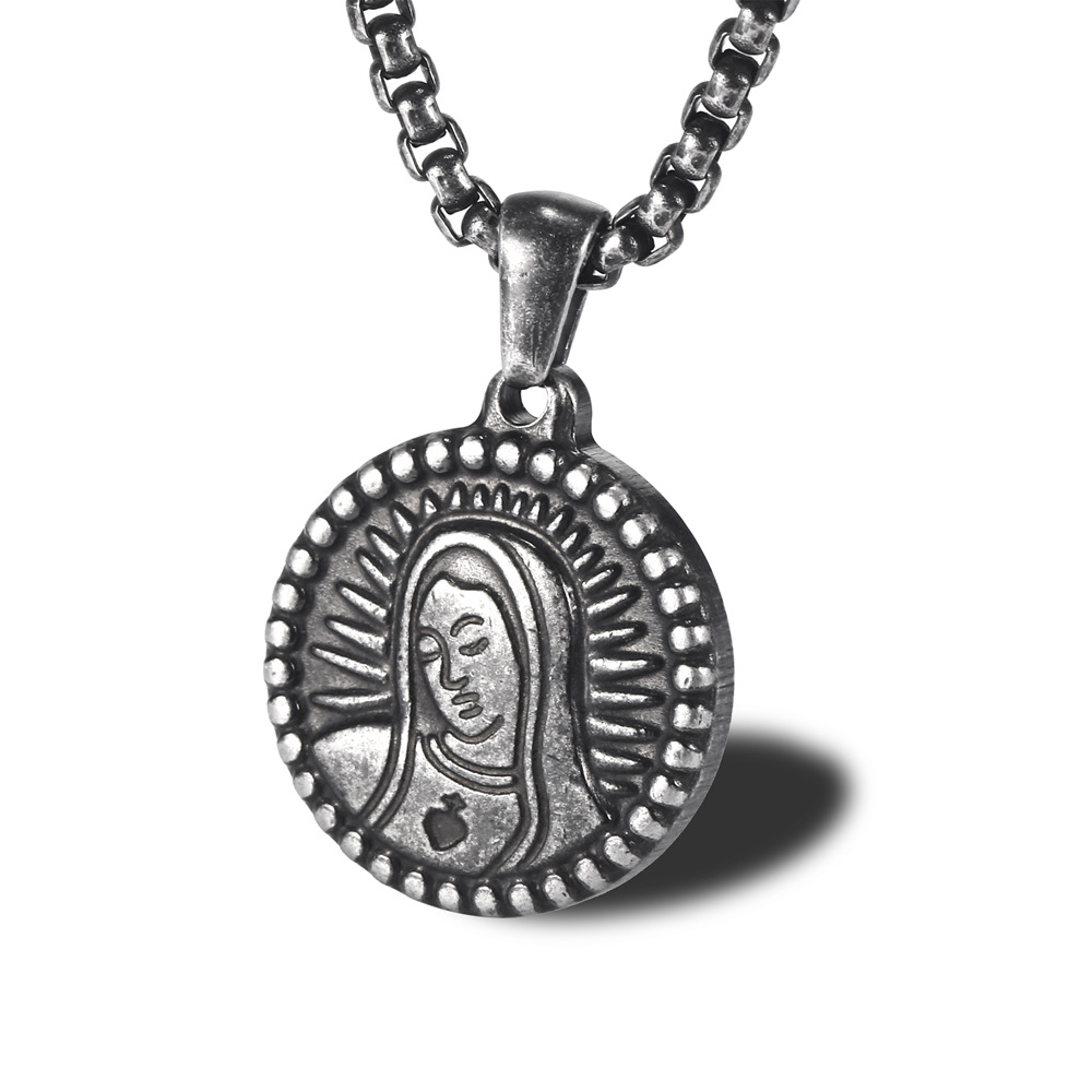 Stainless steel Virgin Mary tag hiphop r...