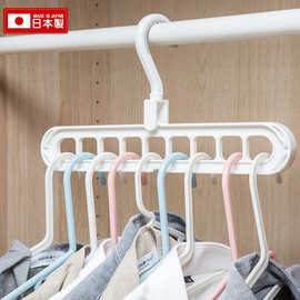 日本进口家用衣柜晾晒架多功能魔术挂衣架连排晾晒夹