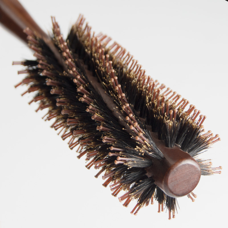 Fábrica al por mayor de cerdas ronda peine rodillo soplando forma pelo recto Pelo Rizado peine rollo peine pera flor caliente hebilla interior peine