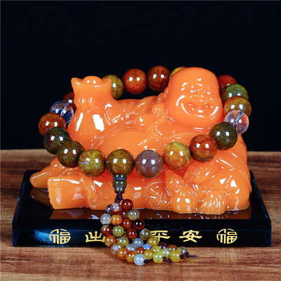 汽车香水座佛车载车内车上弥勒佛摆件大号佛像元宝佛汽车饰品特价