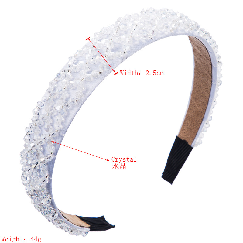 Headband Crystal Braided Handmade Wide Edge Headband display picture 1