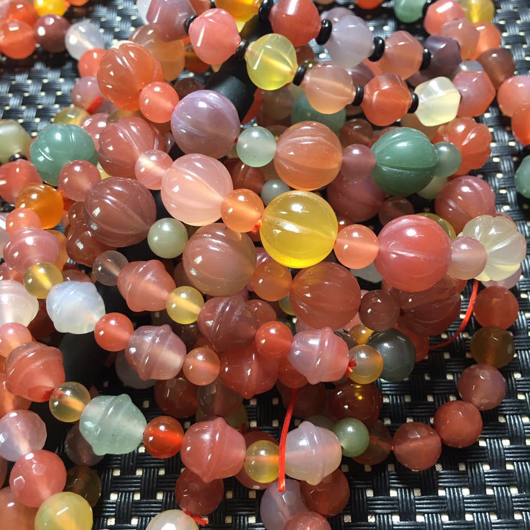 濠琳珠宝天然七彩盐源玛瑙手链色彩鲜艳夺目如图实物拍实工厂直销