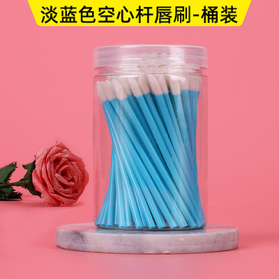 金孔空心杆唇刷OEM定制 便携式口红刷 植绒唇彩刷 美妆工具定制|ms