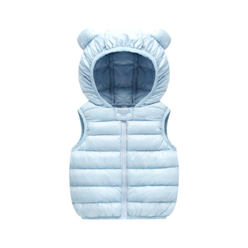 Chaleco con capucha de dibujos animados corto cálido chaqueta acolchada de algodón para niños invierno nuevo chaleco acolchado de algodón para niños chaqueta acolchada de algodón para bebés