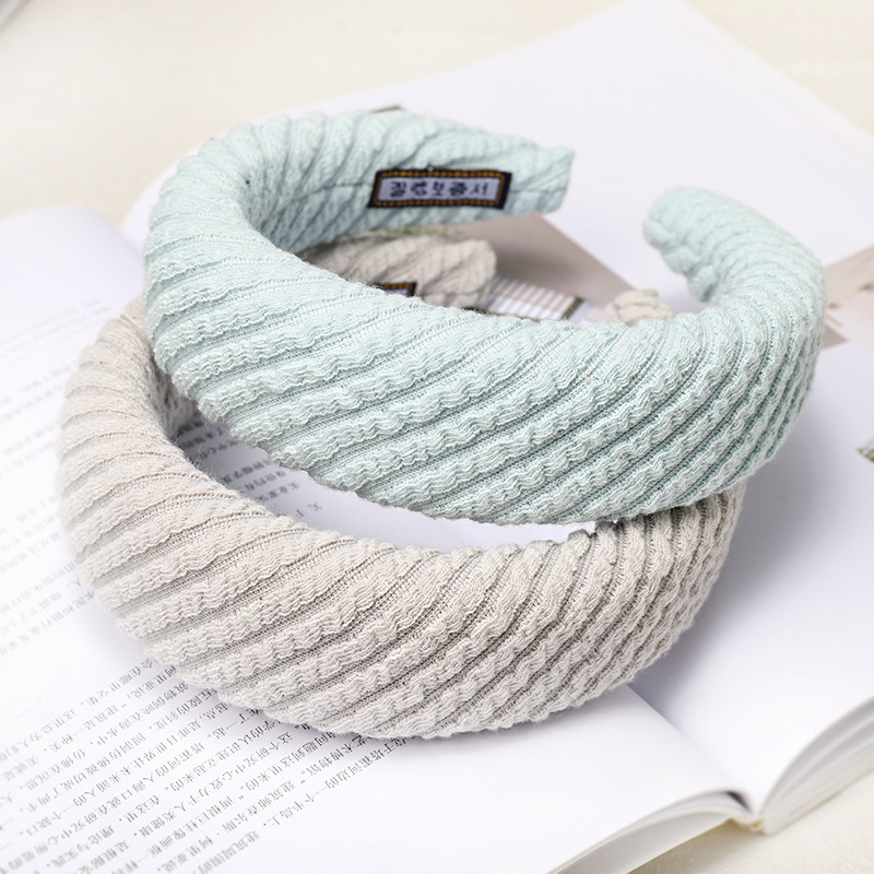 Explosion Style Striped Knitted Fabric Sponge Hair Hoop Card Wholesale display picture 13