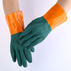 Acid and Alkali Industrial Protective Gloves, Rubber Gloves, Thickened, Durable, Corrosion-Resistant, Chemical Plastics, Wear-Resistant Rubber, Waterproof