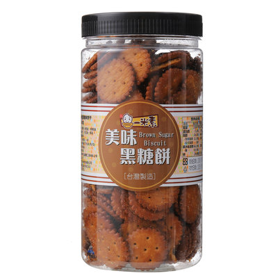 台湾进口饼干一米素黑糖饼宝龙牛奶饼干340g罐装零食雪花酥原料|ru