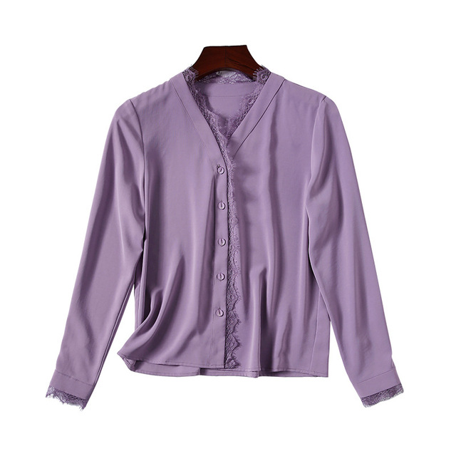 Autumn Lace Chiffon shirt long sleeve blouse bottom shirt