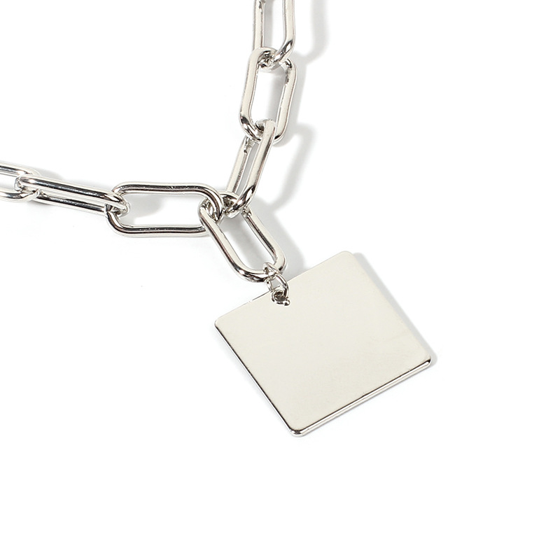 28g Weight Necklace Classification Wedding, Travel Occasion Women'S Gender Gold, Silver Color Hot Selling Fashion Square  Necklace Wholesale 9
