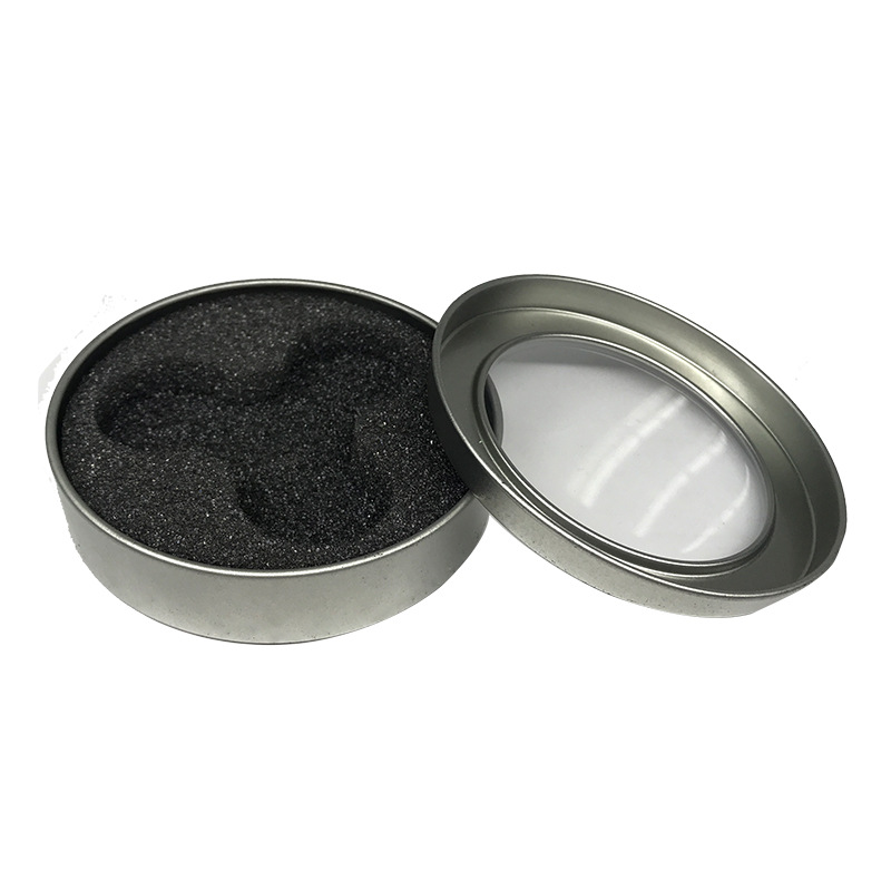 通用圆形烘焙包装铁盒PVC窗 蛋糕甜品小圆罐 指上陀螺U盘创意铁罐