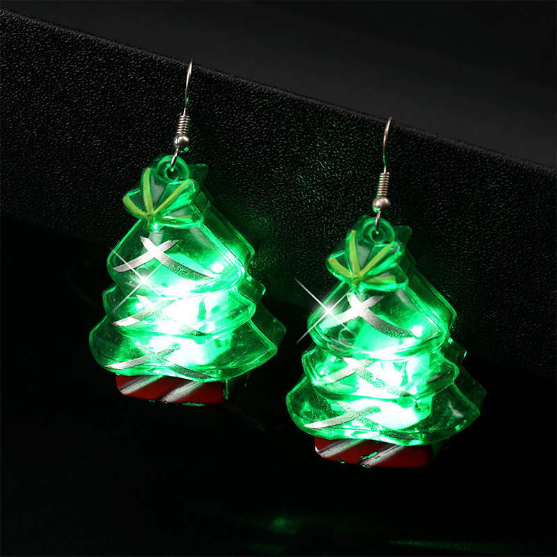 18g Weight Drop Earrings Classification 1 Pair Quantity Festival Occasion Plastic Material Christmas Festival Christmas Tree, Santa Claus Pattern Women'S Gender Fashion Style Fashion Christmas Tree Santa Claus Plastic Women's Drop Earrings 1 Pair 8