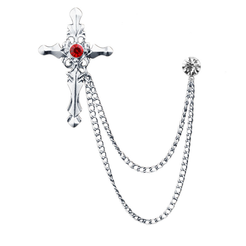 men's classic retro brooch with tassels