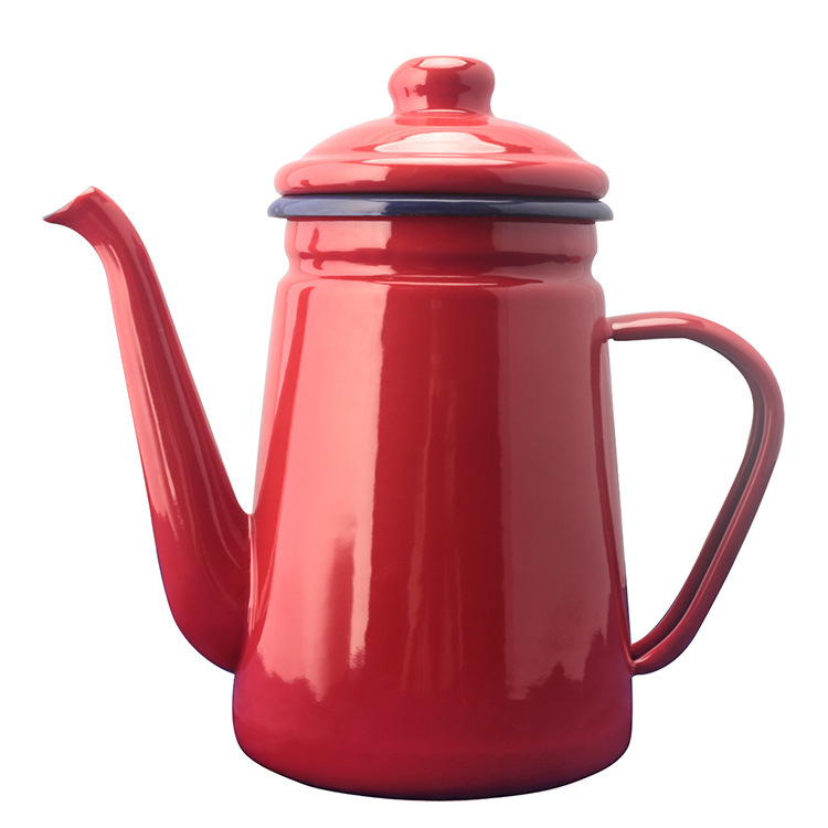 Olla de esmalte europeo color esmalte Engrasador olla de café esmalte de mano tetera Cocina de Inducción estufa de gas disponible